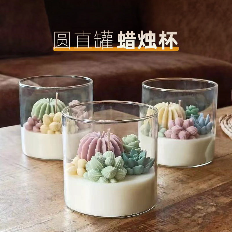 Aromaterapia vela de vidrio taza vestido cumpleaños Día San Valentín cena romántica con velas Hotel B & B cubierta a prueba viento al aire libre