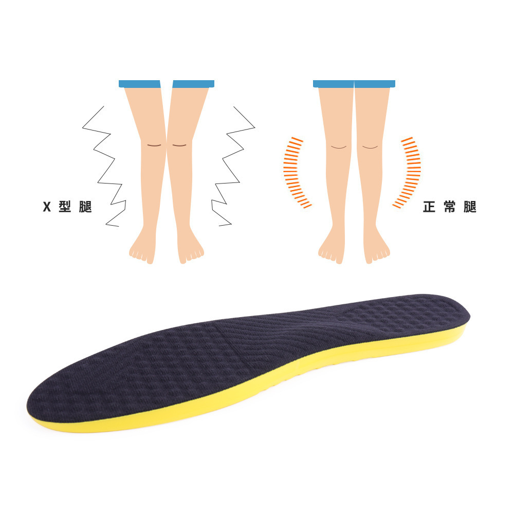 Japón Amazon hombre y mujer plano soporte de arco X-shaped pierna plantilla ortopédica PU plantilla ortopédica