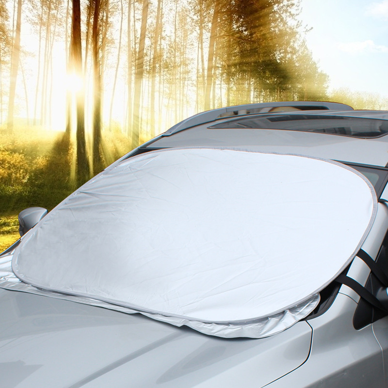 Customized Aluminum Film Skirt Sunshade, Snow and Frost Protection Sunshade 140*100cm Flocked Large Front Car Sunshade