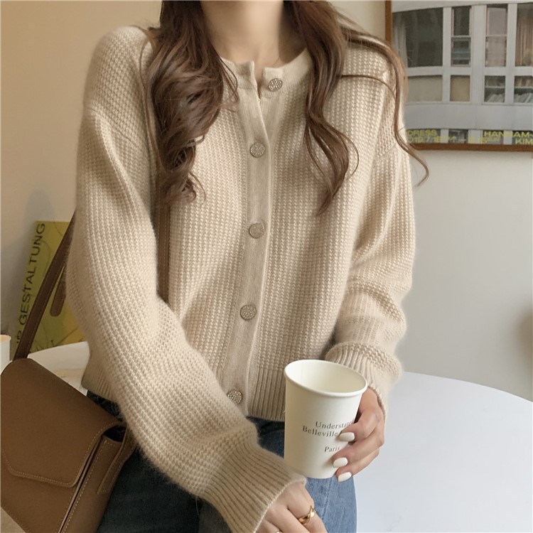 Japanese retro sweater 2022 Autumn new style soft and fluffy knitted sweater, loose short cardigan jacket for women pic 25
