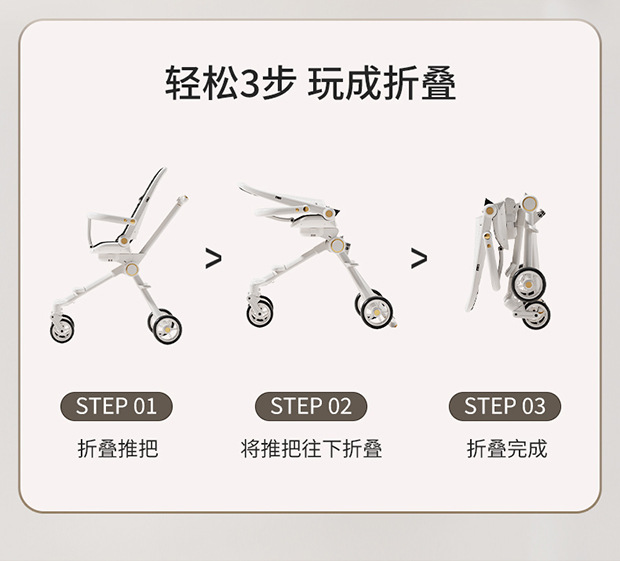 儿童遛娃神器轻便可折叠婴儿推车可坐可双向平躺婴儿四轮推车详情13