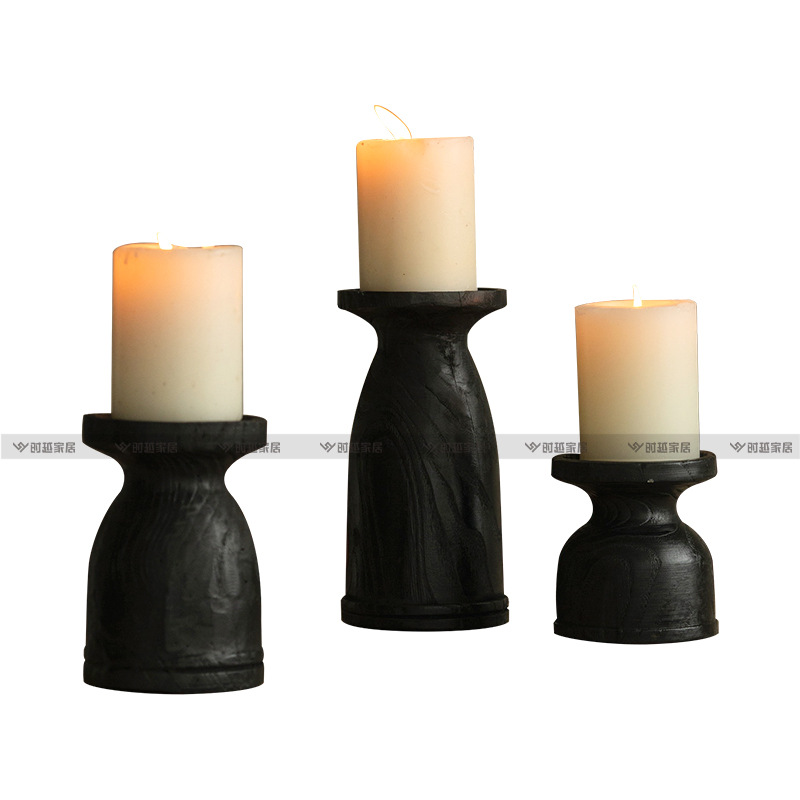 侘寂风复古烛台摆件民宿酒店餐厅客厅桌面装饰品创意家居软装