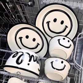 高颜值陶瓷碗饭碗面碗加厚碗勺组合套装陶瓷清新小碗沙拉碗水果碗