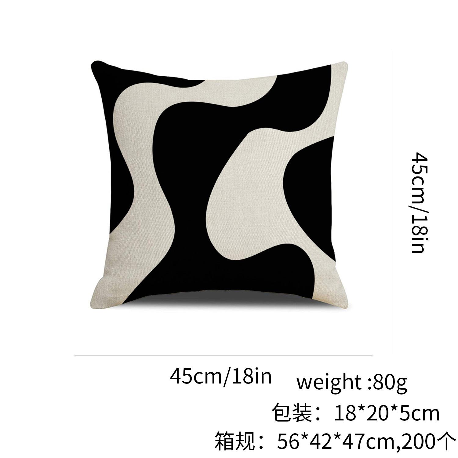 Amazon explosión almohada de impresión geométrica en blanco y negro almohada de decoración interior sofá cojín de cama almohada de cabeza image 3