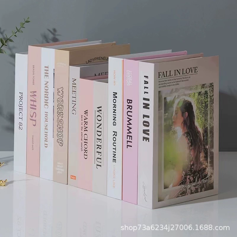 Розовая простая фальшивая книга девочка комната декоративная книга модель комната гостиная телевизор шкаф настольное украшение реквизит книга
