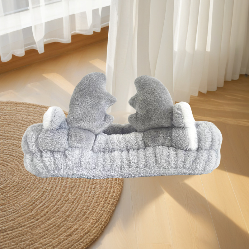 Estilo coreano estudiante lindo diadema tocado accesorios para el cabello pequeño animal Banda para el cabello de las mujeres lavado de cara simple máscara diadema