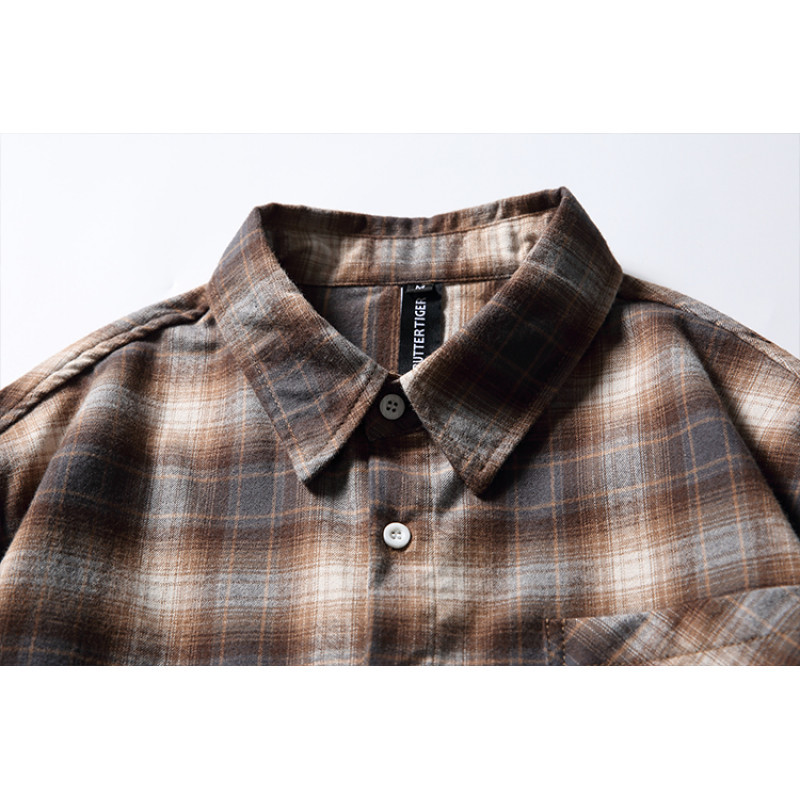 하이 퀄리티 그라인드 원사 염색 유료 셔츠 CS63