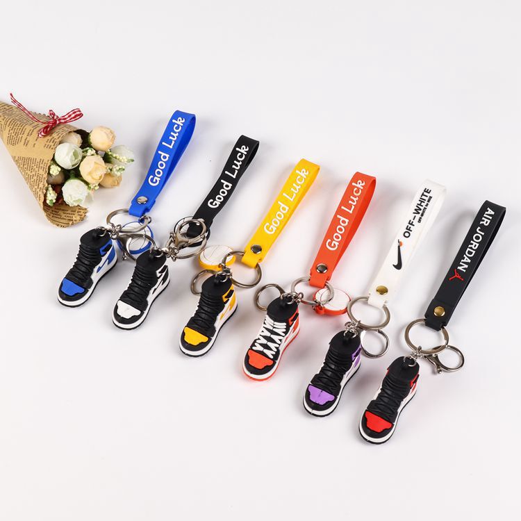 Mini Aj Sneaker Keychain Pendant Stereo Basketball Shoe Model Creative Car Bag Pendant Trinket Wholesale