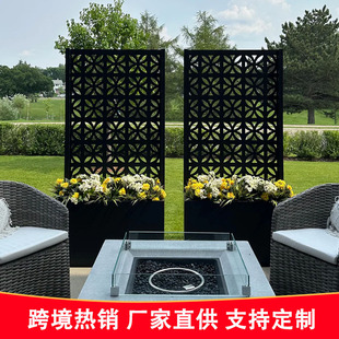 Cutting Outdoor Metal Flower Box Screen Partition Grille American Shelter Decoration Hotel Hollow Iron Screen
