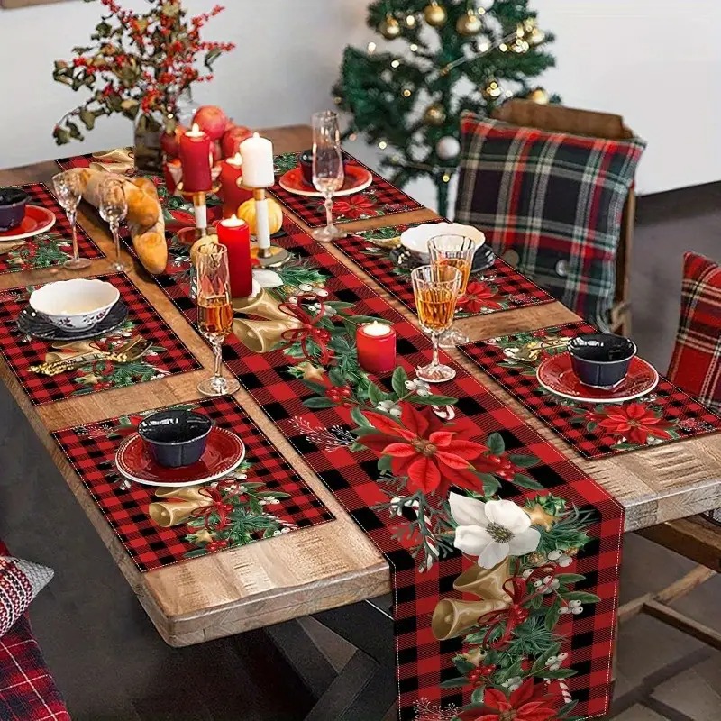 Nuevo conjunto de toallas de mesa transfronterizas de Navidad decoración de mesa Bandera de mesa Bandera de mesa Amazon 2026