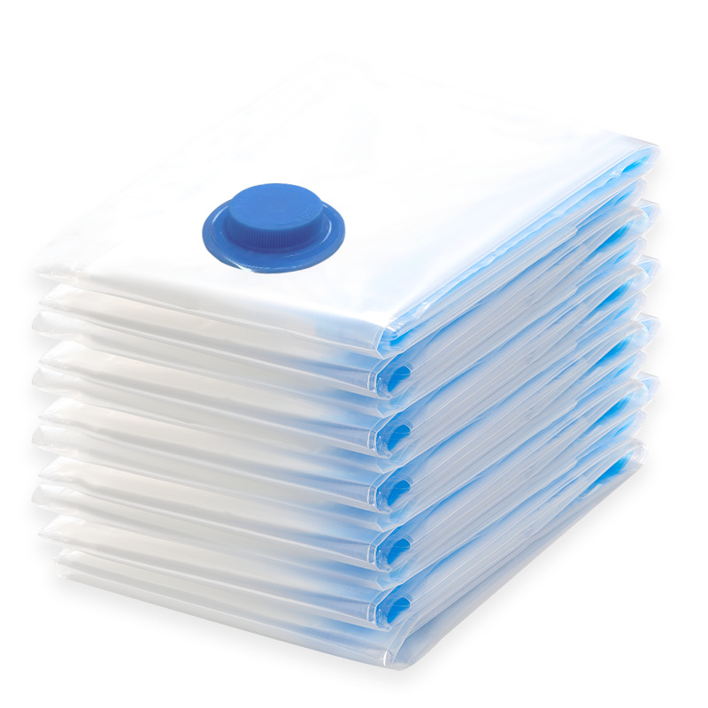 파란색 가장자리 투명 압축 백