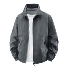 春季立领夹克男款宽松休闲男装薄款外套春秋季户外运动衣服潮