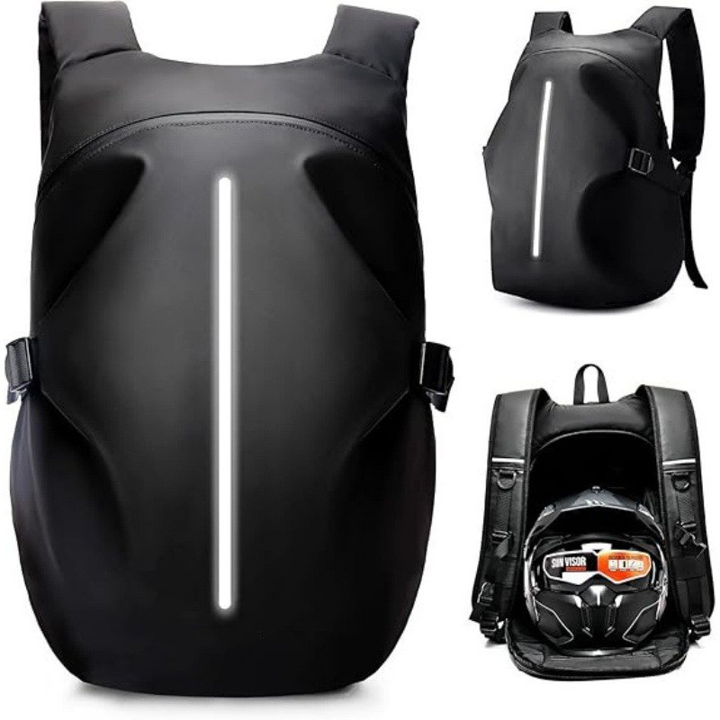 サイクリングバックパック、オートバイヘルメットバックパック、女性用オートバイライダーバッグ、撥水トラベルバッグ、男性用大容量|undefined