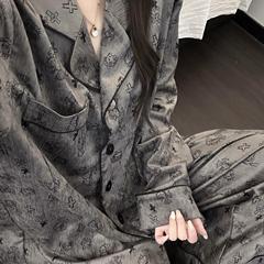纯欲轻奢凯蒂猫印花冰丝睡衣女秋款休闲宽松大码家居服两件套装