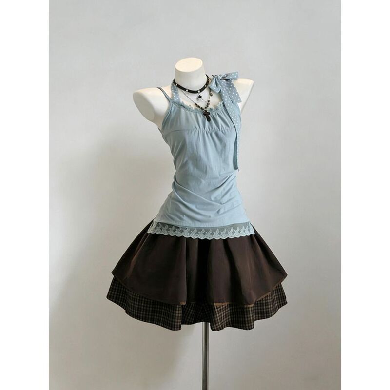 Now Available: H Wuyu Summer Vintage Style Sleeveless Top and Slimming Skirt Set