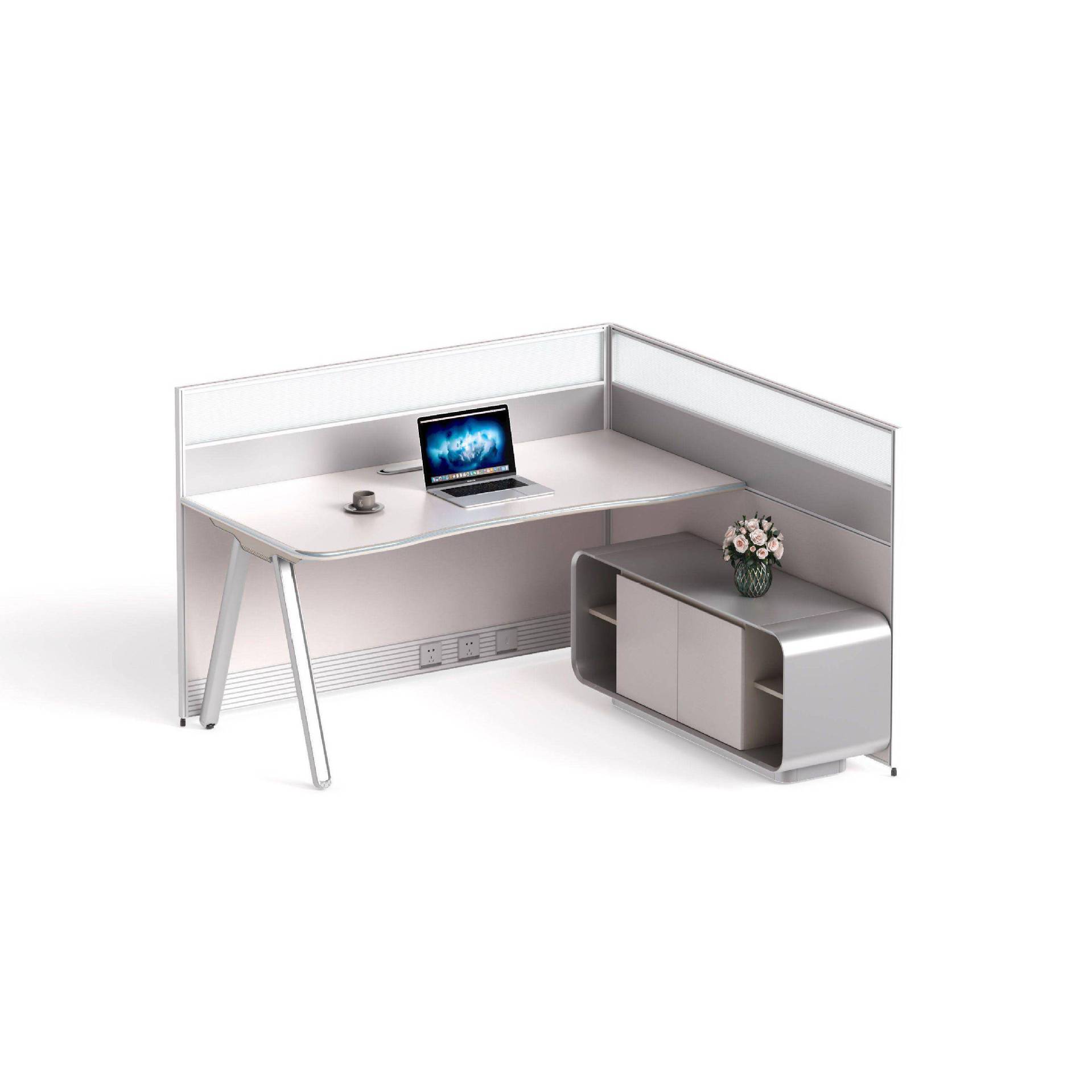 개별 직원 책상과 의자 조합, 심플 모던 컴퓨터 책상 스크린, 직원 카드 홀더 조합 책상