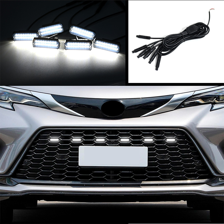 Car Grille Small Yellow Light Clip-On Led Light Suv Pickup Truck Off-Road Vehicle Grille Modification Universal Led Grille Light
