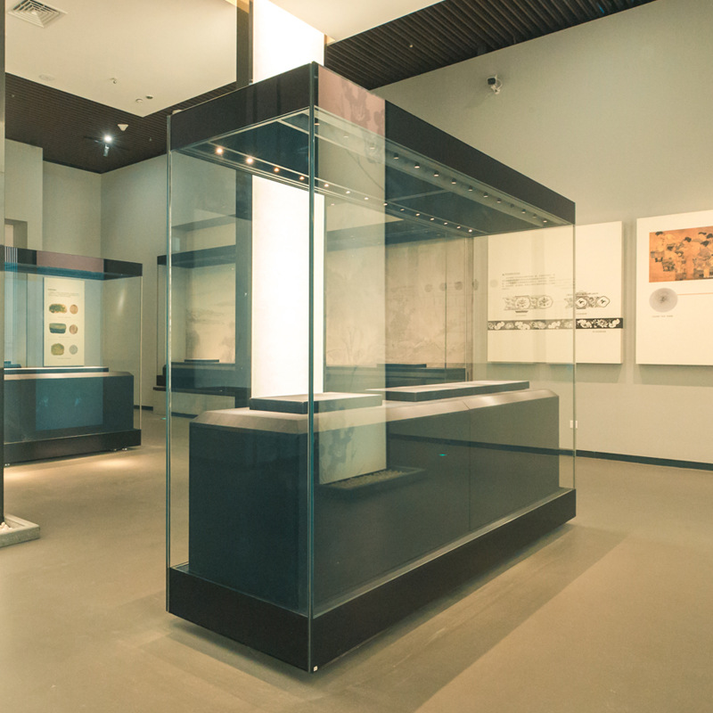 博物馆文物展柜低反射夹胶玻璃四面玻璃  通柜  入墙柜独立展示柜