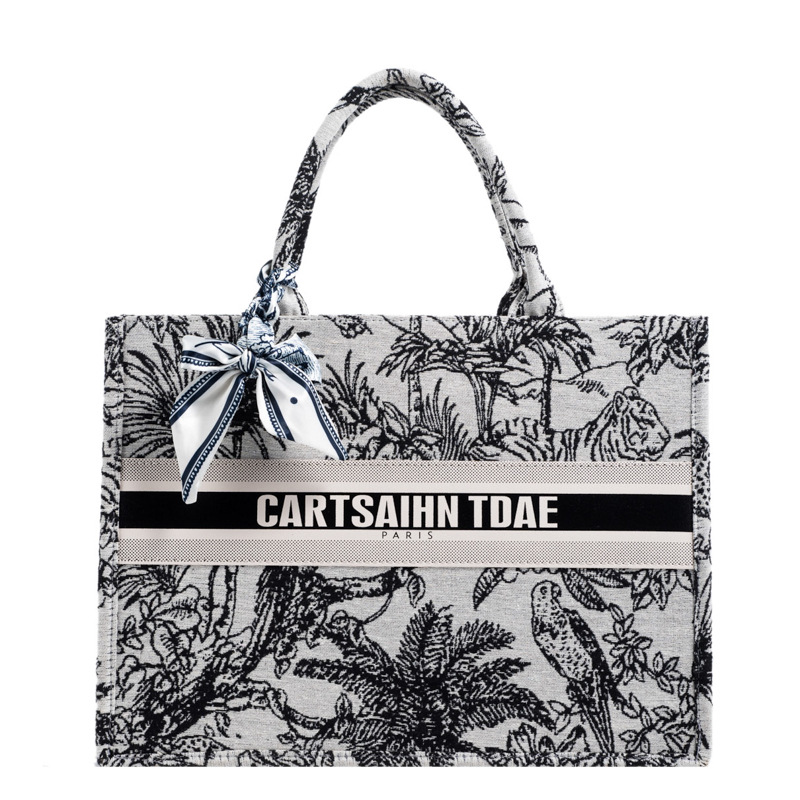 Bolso de mujer 2025, nuevo estilo transfronterizo, bolso tote con estampado de letras, con un toque de alta gama, diseño exclusivo, práctico para salidas y viajes diarios.