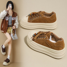 2025秋冬新款松糕厚底板鞋小个子串珠民族风增高休闲时尚女鞋代发