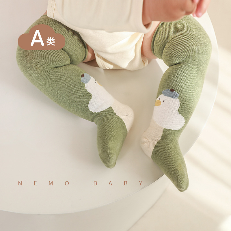 Bebé calcetines altos primavera y otoño sin hueso lindo dibujos animados calcetines de bebé sobre la rodilla no piernas apretadas niños y niñas calcetines largos de algodón