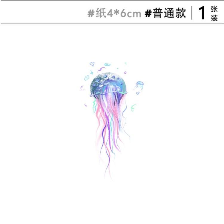 Jellyfish tattoo stickers design waterproof durable ins wrist small pattern fresh cute student personality stickers