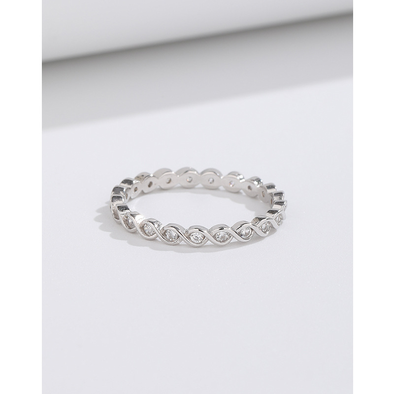 925 anillo de diamantes de plata esterlina hembra ins nicho diseño simple estilo frío personalidad abierta moda anillo de dedo índice