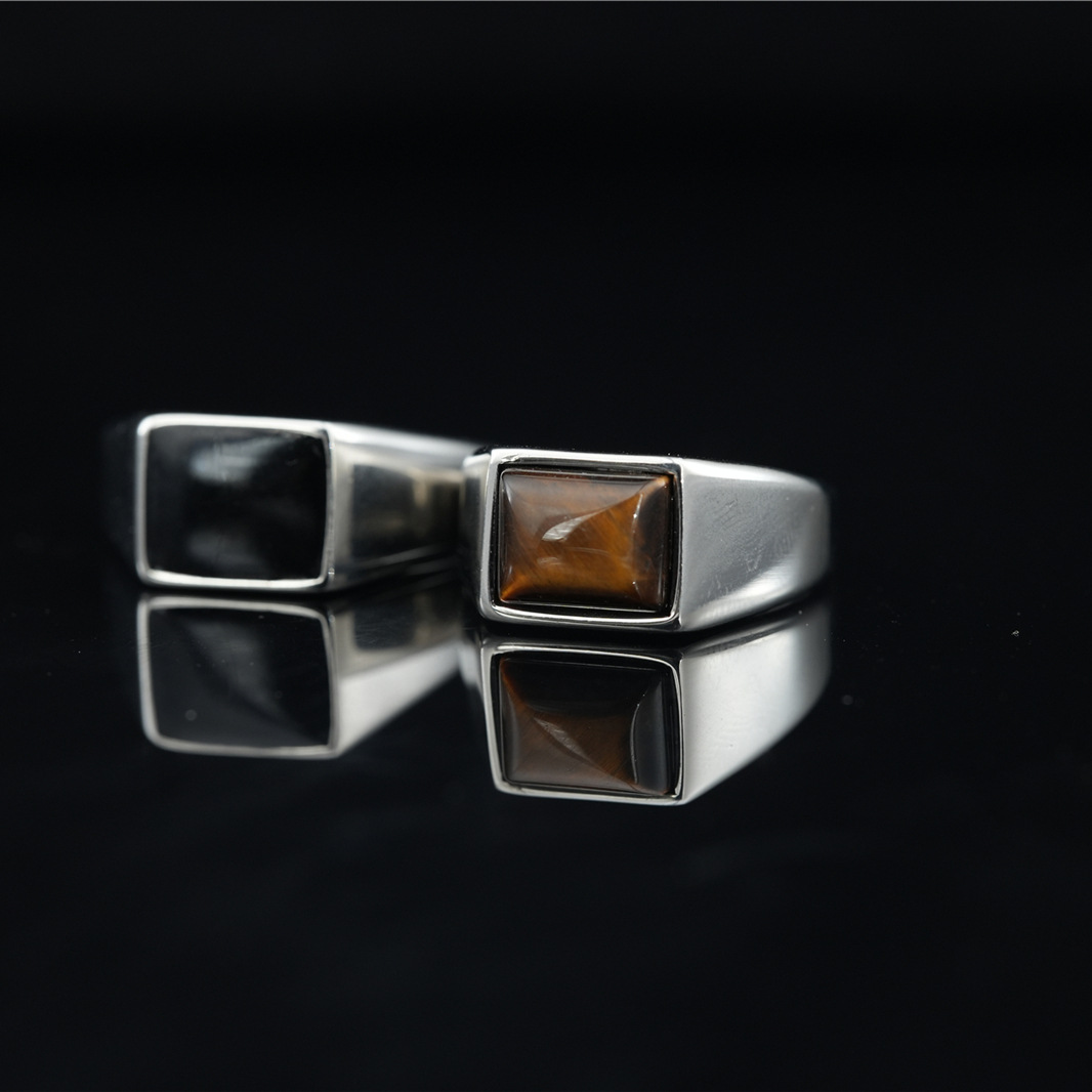 Small design stone inlay stainless steel