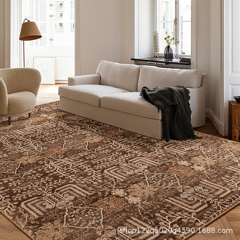 Dark minimalistic Japanese carpet for living room
