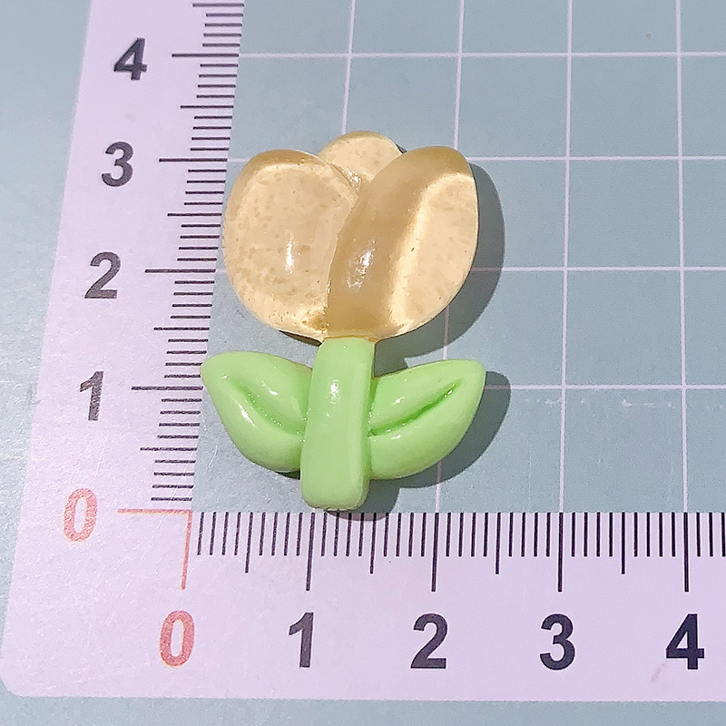 Transfronterizos hielo transparente tulipán accesorios de resina flor diy caja de papelería agujero perno de zapatos material de colgante de cabello