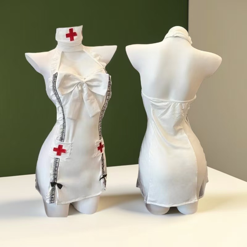 Sexy Underwear Sexy Pure Small Chest Three-Point Pajamas Nurse Uniform Midnight Charm Bed Temptation Passion suit