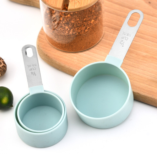 Baking Tools Stainless Steel Handle Measuring Spoon Plastic Measuring Cup Measuring Spoon 8-piece Set with Scale Silicone Measuring Spoon Set