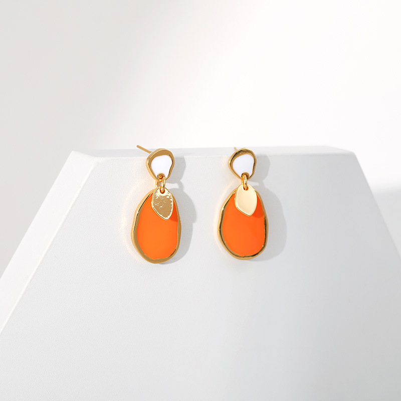 Retro Geometric Copper Plating Drop Earrings 1 Pair
