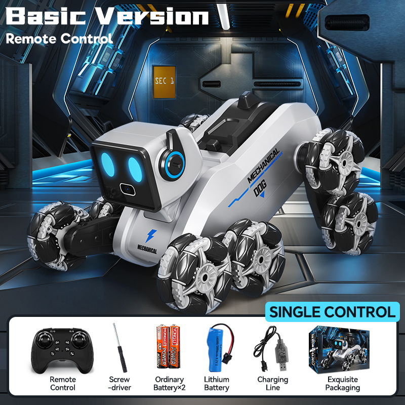 Single control [handle] eight-wheel stunt robot dog