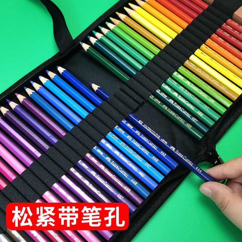 Bolsa de lápiz de lona plegable para bocetos de lápiz cortina para estudiantes herramientas de arte plegables cremallera bolsillo de almacenamiento envolvente