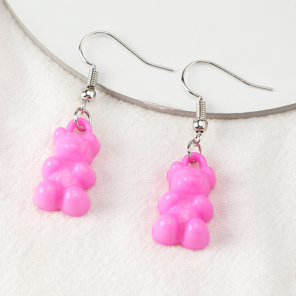 Cross-border Ins Cute Color Bear Earrings Earrings Soft Cute Girl Earrings display picture 10