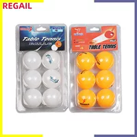 雷加尔 Table tennis sucking six branches of yellow white plastic table tennis students adult entertainment table tennis