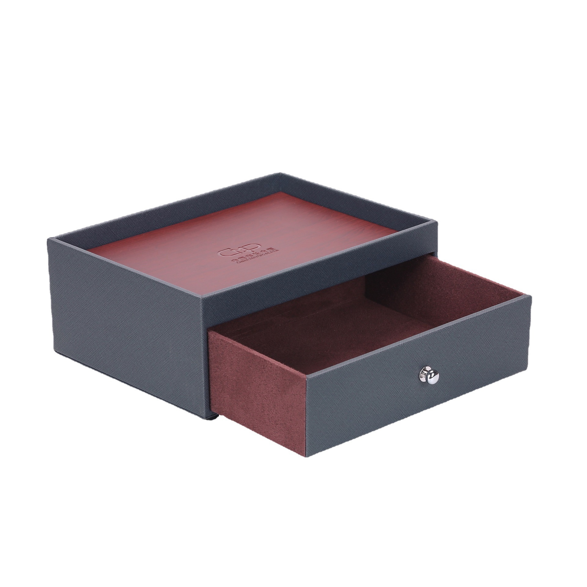 Leather Desktop Consumables Storage Cabinet Hotel Desktop Small Drawer Box with Logo Hotel Room Consumables Storage Box