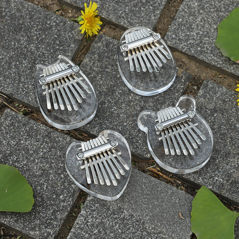 En stock al por mayor 8-tono pulgar piano mini kalinba piano dedo piano Cristal Kalimba pulgar piano pequeño instrumento musical