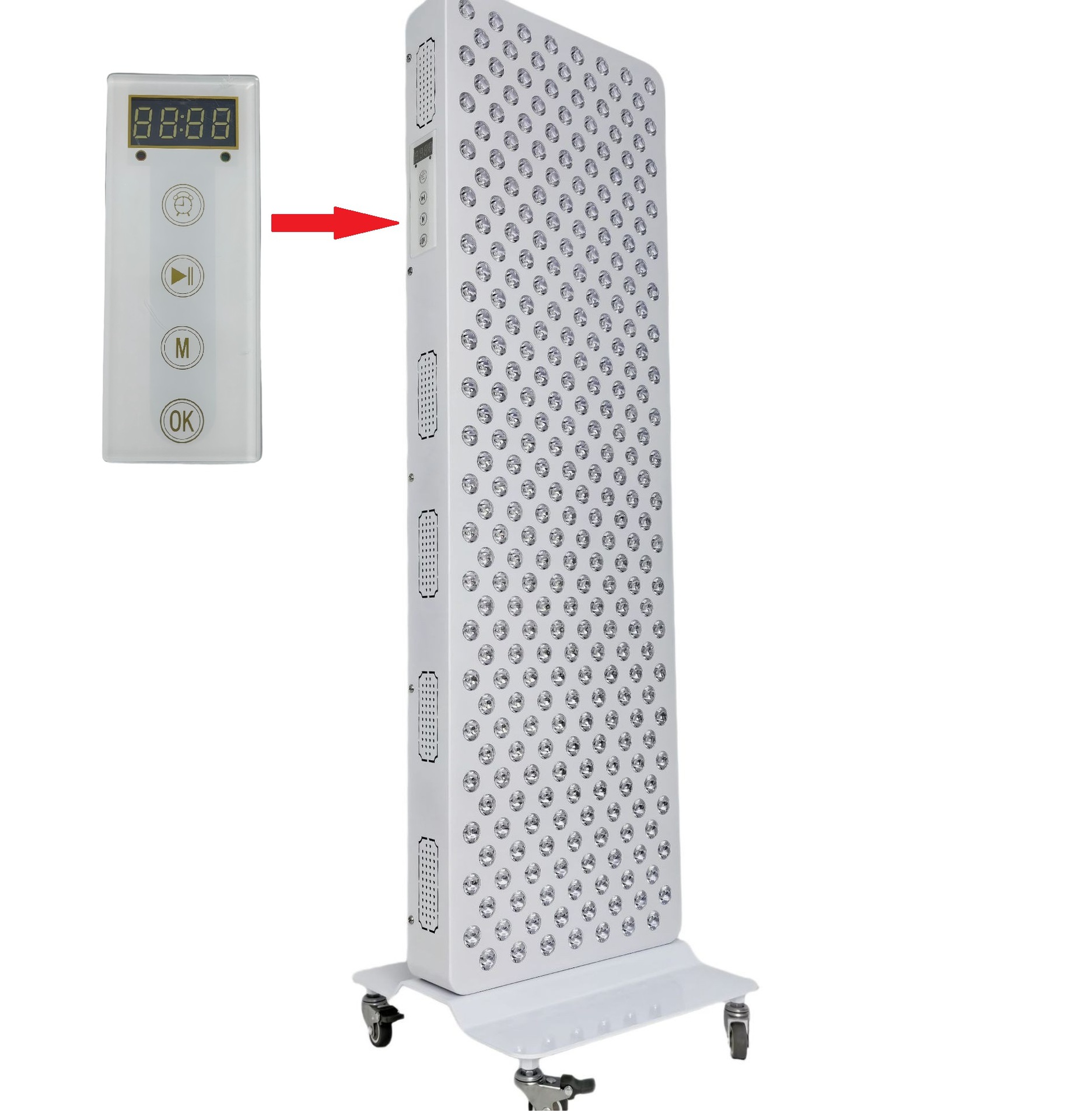 Lámpara de terapia infrarroja de 1500W, panel de terapia de luz roja LED, terapia de luz roja de 660nm y 850nm, lámpara de tratamiento con luz roja.