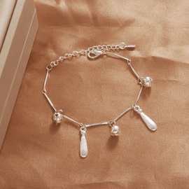 新款铃铛手链铜合金水滴配饰品跨境摆地摊个性手环小众网红首饰女