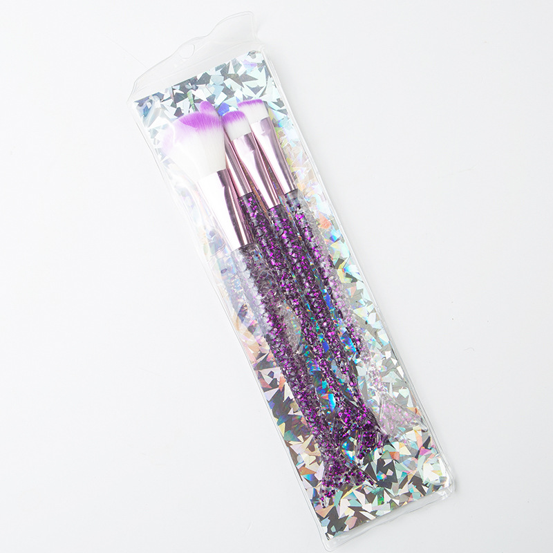 Fashion Artificial Fiber Plastic Handgrip Makeup Brushes 4 Pieces display picture 9