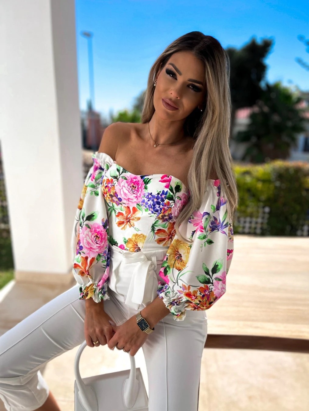 Women's Bandeau Long Sleeve Blouses Printing Fashion Printing display picture 15