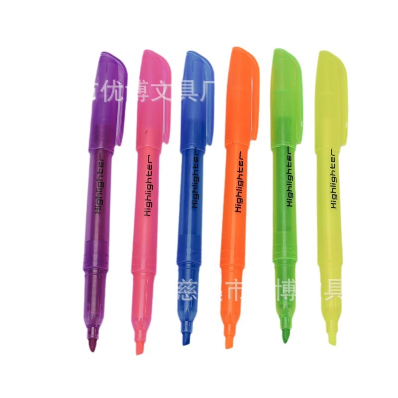 3200 resaltador de comercio exterior barra delgada estudiantes; color sólido o transparente titular de la pluma se puede utilizar, la impresión puede ser diseñado