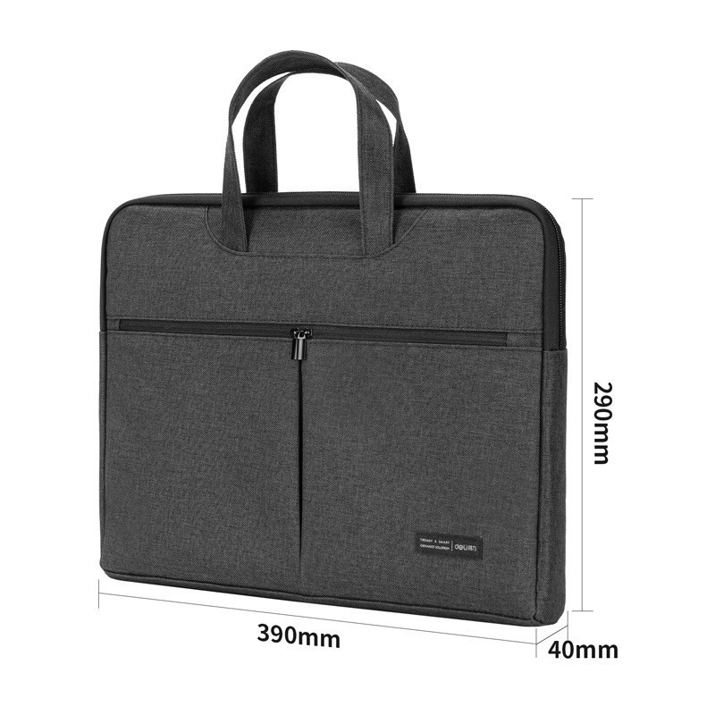 Deli BG101 maletín Oxford tela doble bolsillo negocio oficina reunión materiales bolso archivo bolsa