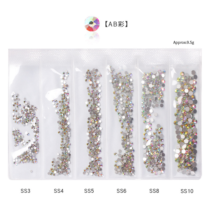 Accesorios de joyería de uñas transfronterizas cristal taladro de uñas taladro de fondo plano DIY taladro de uñas taladro de joyería al por mayor