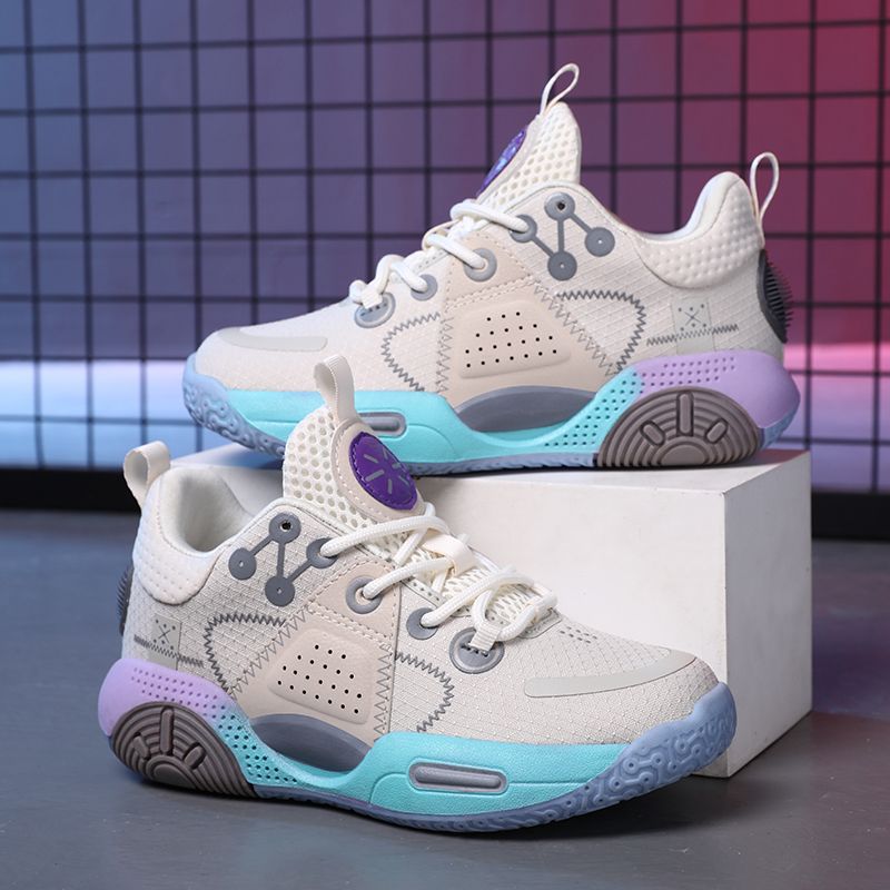 Boys' Shoes, Mesh Lightweight Running Shoes, White Shoes, Breathable Shock-Absorbing Soft-Soled Sports Shoes for Men and Women, Big Children's Basketball Shoes