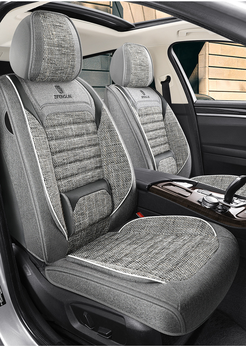25 Years of Cross-Border New Four-Season Universal Comfortable Linen Breathable and Wear-Resistant Five-Seater Universal Car Interior Cushion Cover