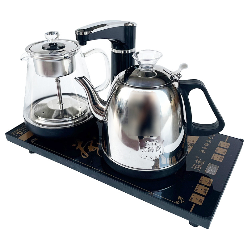 20*37cm 검정색 스테인레스 스틸 주전자 + 찻주전자 세트