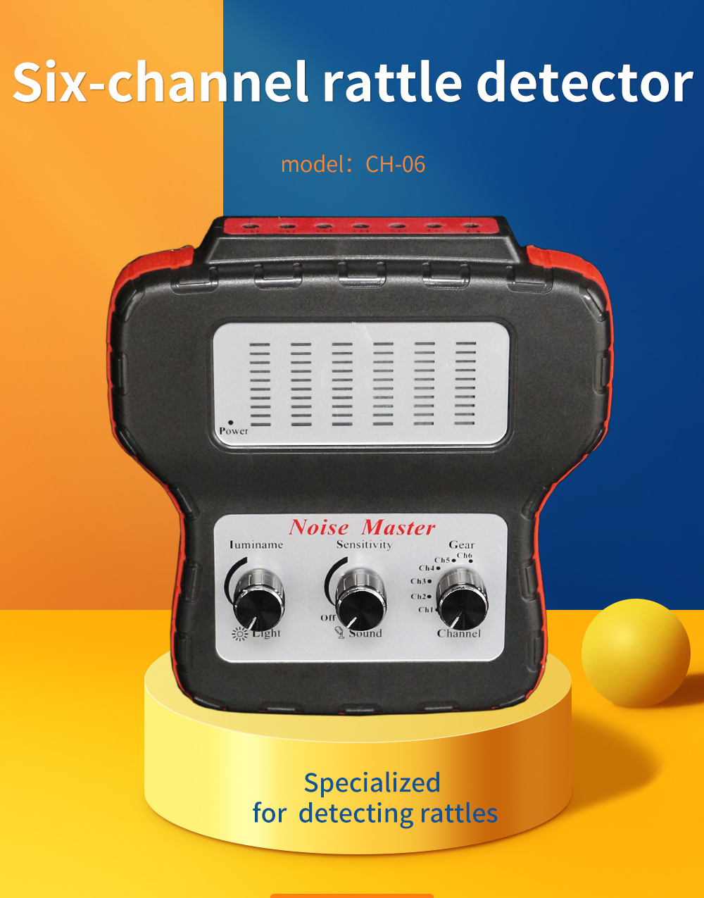 Automobile six-channel abnormal sound stethoscope engine chassis abnormal sound detection electronic driving abnormal sound auscultation